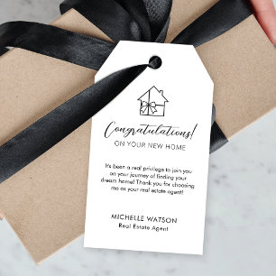 Minimalistisk Märkre av Egendom Sale Agent Simple Presentetikett