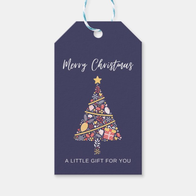 Minimalistisk märkre av julklapp presentetikett (Framsidan)