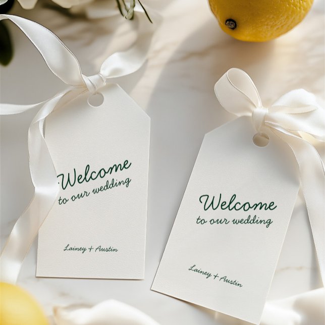 Minimalistisk Märkre för återställande av handskri Presentetikett (Minimalist Retro Handwritten Wedding Gift Tag)