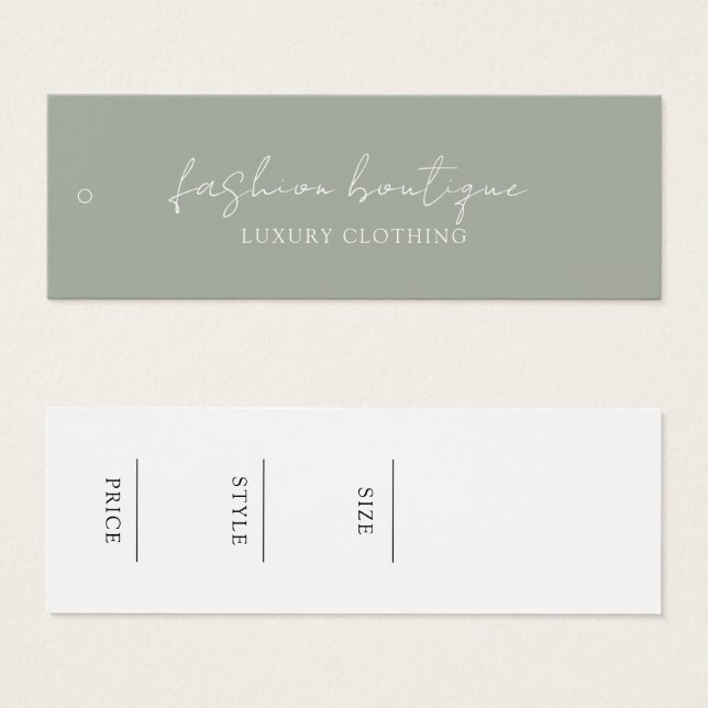 Minimalistisk Märkre för fabriksbeklädnadsetikett Litet Visitkort (Framsida & baksida)