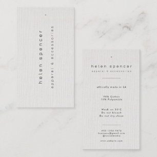 Minimalistisk Märkre för kläder av typen Linen Str Visitkort