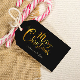 Minimalistisk märkre för svart och guld-christmas presentetikett