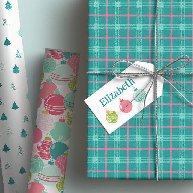 Minimalistisk Märkre för utsmyckning av Namn Presentetikett (Pairs perfectly with the Modern Vibrant Holiday Gift Wrap Set)