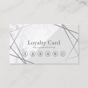 Minimalistisk marmor-Grått-lojalitet med Silver Visitkort
