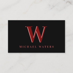 Minimalistisk maronisk monogram-Logotyp, Embossed  Visitkort