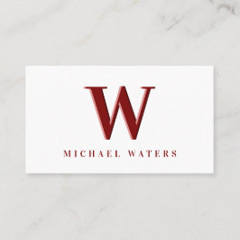 Minimalistisk maronisk monogram-Logotyp, Embossed  Visitkort