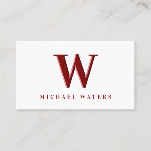 Minimalistisk maronisk monogram-Logotyp, Embossed Visitkort