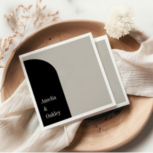 Minimalistisk marsch Black Elegant Arch Modern Brö Pappersservett