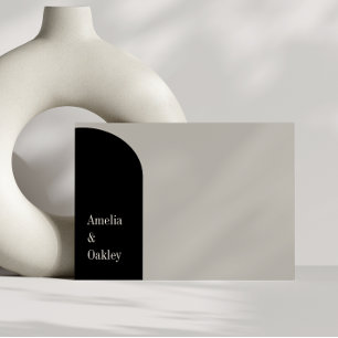 Minimalistisk marsch Black Elegant Arch Modern Brö Tack Kort