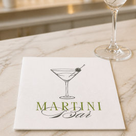 Minimalistisk Martini Bar Cocktail Servett
