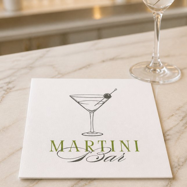 Minimalistisk Martini Bar Cocktail Servett (Skapare uppladdad)