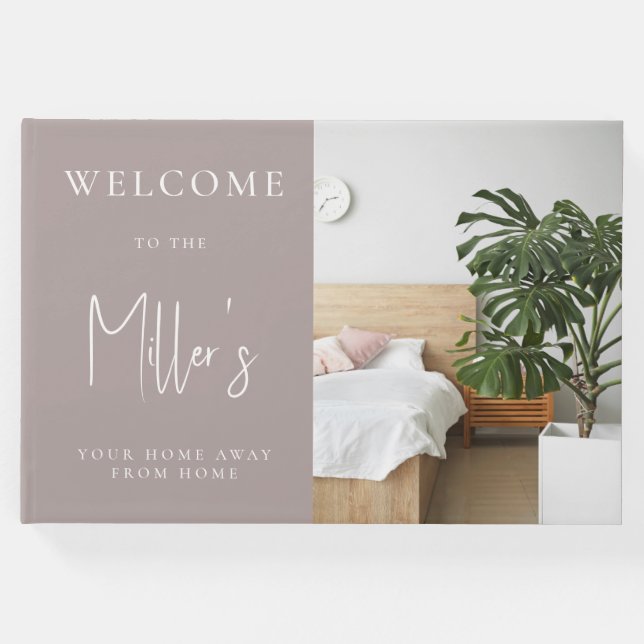 Minimalistisk Martini Brown Airbnb Vacation Rental Gästböcker (Framsida)