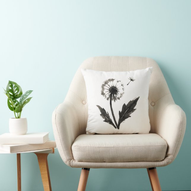 Minimalistisk Maskros – Naturlig design med bläckp Kudde (Stol)