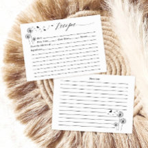 Minimalistisk Maskrosblommor Receptkort