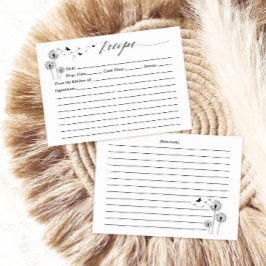 Minimalistisk Maskrosblommor Receptkort