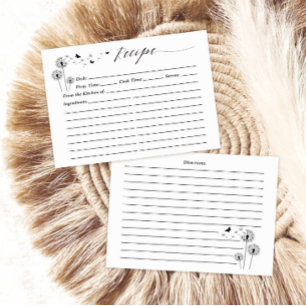 Minimalistisk Maskrosblommor Receptkort