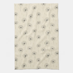 Minimalistisk maskrosfrösmönster Beige (1) Kökshandduk