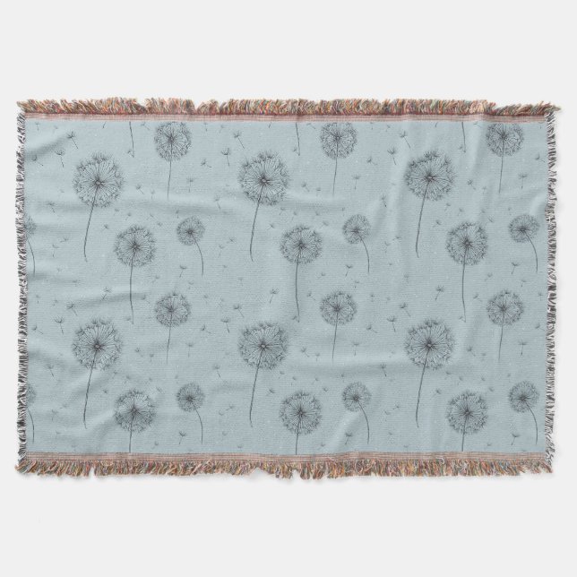 Minimalistisk maskrosfrösmönster Blå (1) Filt (Framsidan)