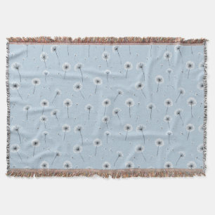 Minimalistisk maskrosfrösmönster Blå (2) Filt