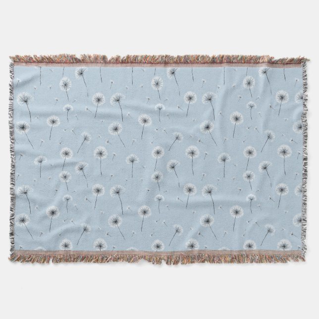 Minimalistisk maskrosfrösmönster Blå (2) Filt (Framsidan)