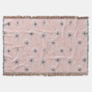 Minimalistisk maskrosfrösmönster Rosa (1) Filt