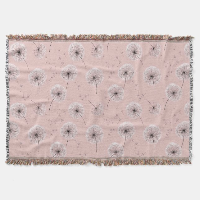 Minimalistisk maskrosfrösmönster Rosa (1) Filt (Framsidan)