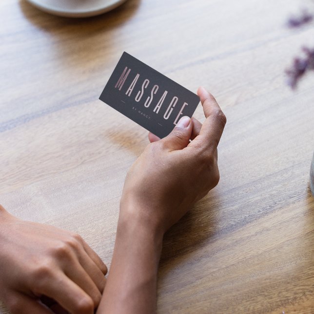 Minimalistisk massageterapi ro Guld Glitter Visitkort (Skapare uppladdad)