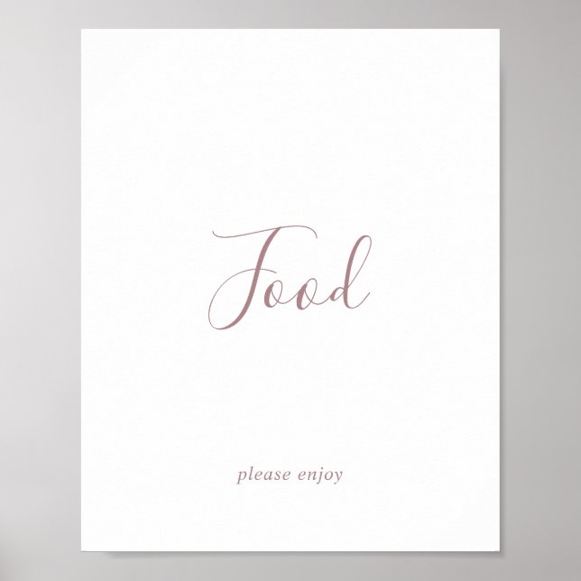 Minimalistisk matbordsskylt i roséguld poster (Framsidan)