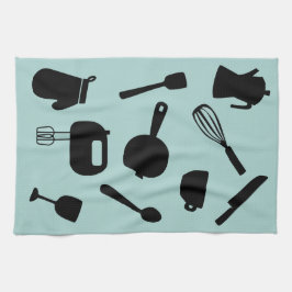 Minimalistisk matlagningsutrustning av anpassad de kökshandduk