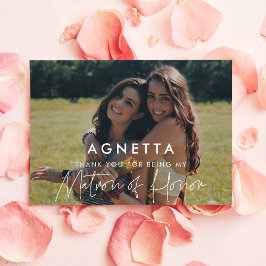 Minimalistisk matron med heder Tack-kort Inbjudningar