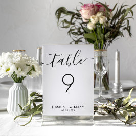 Minimalistisk med Elegant-kalligrafi Bordsnummer