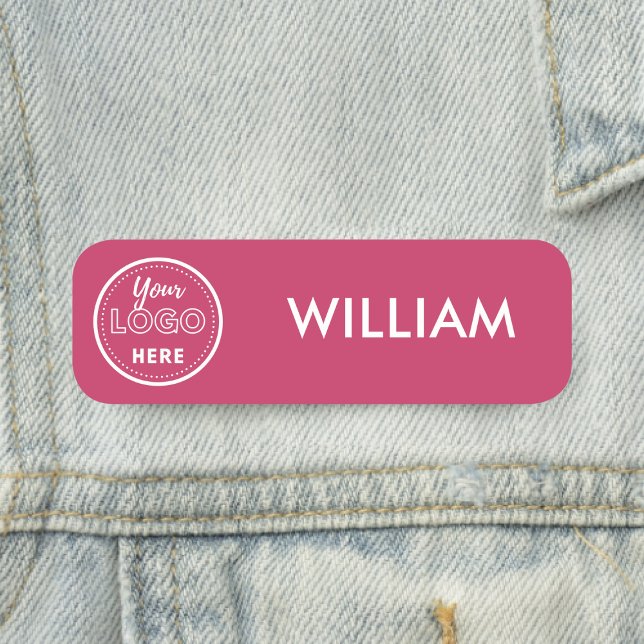 Minimalistisk medarbetarpersonal för shock rosa Bu Namnbricka (Skapare uppladdad)