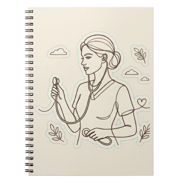 Minimalistisk medicinsk journal anteckningsbok (Framsidan)