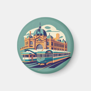 Minimalistisk Melbourne Australien-målning souveni Magnet