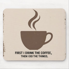 Minimalistisk “Men först kaffe” musmatta – Stilren