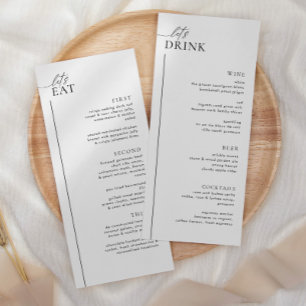 Minimalistisk menu Bröllop och Drinks Menu LAYLA Meny