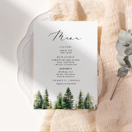 Minimalistisk menu Gräs träd elegant bröllop Meny