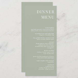 Minimalistisk meny för Modern Grönt Sage