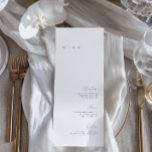 Minimalistisk meny för svart och vit Elegant i Brö<br><div class="desc">Utformningen har ett handskrivet teckensnitt och modern minimalistisk design. Designad att samordna med för "SERENA" bröllopsinbjudan. Om du vill ändra information klickar du på "Anpassa". Om du vill flytta texten eller ändra storlek, teckensnitt eller färg klickar du på "Klicka för att anpassa ytterligare". Visa samlingslänken på den här sidan om...</div>