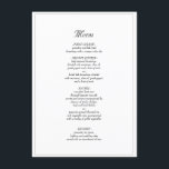 Minimalistisk meny om Elegant bröllop-middagen<br><div class="desc">Minimalistisk servermeny för Elegant svart och vit Bröllop - känn dig fri att anpassa och anpassa den här enkla menyn och menyn elegant bröllop. Det finns redigeringsalternativ.</div>