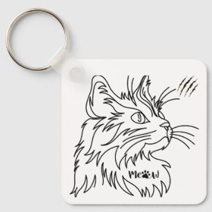 Minimalistisk Meow Cat-nyckelkedja Nyckelring