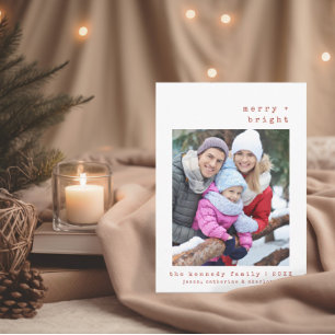Minimalistisk merry + Bright-familj Julkort Inbjudningar