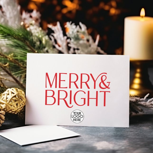 Minimalistisk merry och Bright Business Logotyp |  Julkort (Skapare uppladdad)