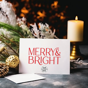 Minimalistisk merry och Bright Business Logotyp Julkort