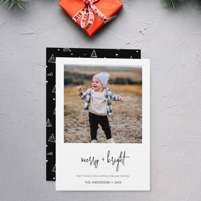 Minimalistisk Merry och ljus jul Julkort (Skapare uppladdad)