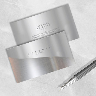 Minimalistisk Metall-våglängd med två ton Silver I Visitkort