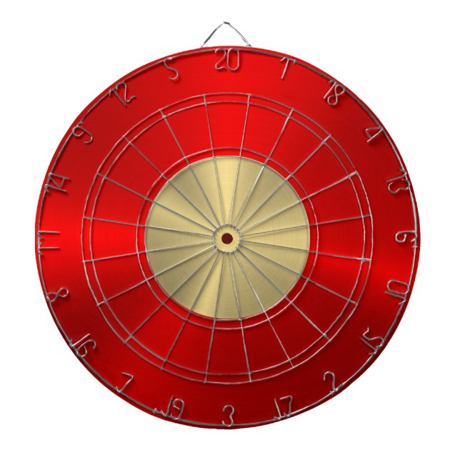 Minimalistisk metallisk röd och Silver Struktur Darttavla (Framsidan)