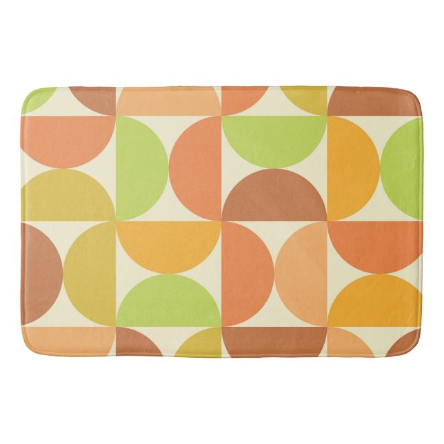 Minimalistisk Mid Century Halvcirkelmönster  Badrumsmatta (Framsidan)