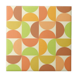 Minimalistisk Mid Century Halvcirkelmönster Kakelplatta