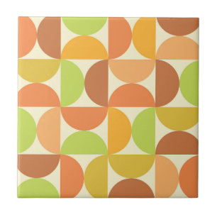Minimalistisk Mid Century Halvcirkelmönster Kakelplatta